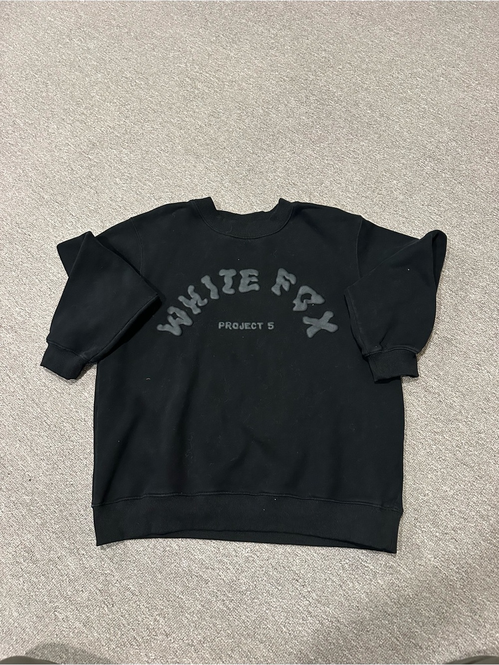 White Fox Boutique Black Crewneck Sweatshirt